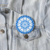 Elegantes ästhetisches White & Blue Mandala Mit Mo Button (Beispiel)
