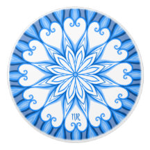 Elegantes ästhetisches White & Blue Mandala Mit Mo