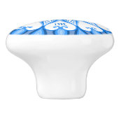 Elegantes ästhetisches White & Blue Mandala Mit Mo Keramikknauf (Seitenansicht)