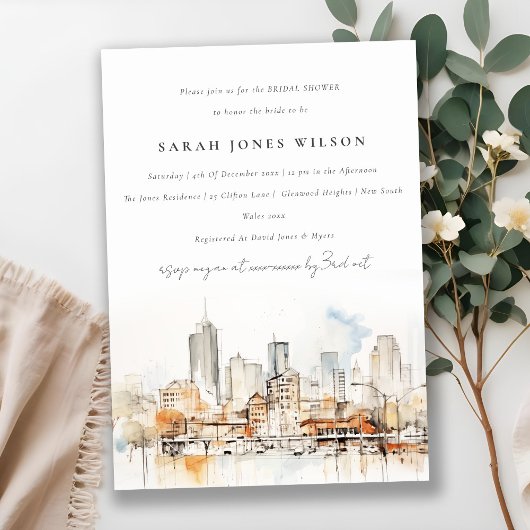 Elegantes Atlanta Georgia Landscape Brautparty Einladung