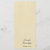 Elegantes, auf Hochzeitsfeiern zugeschnittenes Men Menükarte (Rückseite)