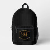 Elegantes, ausgeklügeltes Monogramm Bedruckter Rucksack (Vorderseite)