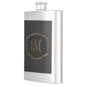 Elegantes, ausgeklügeltes Monogramm Flachmann (Links)