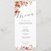 Elegantes autotanisches Hochzeitsmenü Menükarte (Vorderseite)