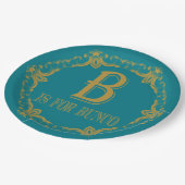 Elegantes B ist für Bunco Pappteller (Schrägansicht)