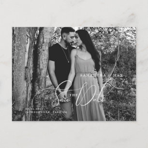 Elegantes B/W Couple Foto Save the Date Postkarte