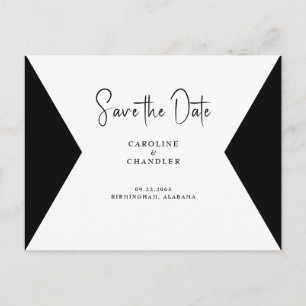 Elegantes B/W-Foto Hochzeit Speichern Sie die Post Postkarte