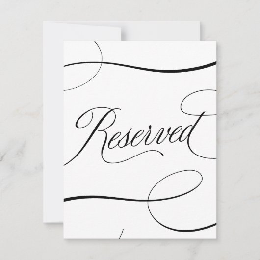 Elegantes B & W Script-Hochzeitszeichen vorbehalte (Vorderseite)
