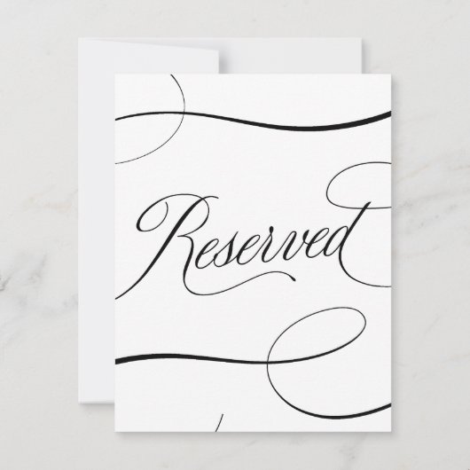 Elegantes B & W Script-Hochzeitszeichen vorbehalte (Rückseite)