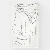 Elegantes B&W Tux & Dress Wedding Willkommen Banner (Vertikal)
