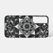 Elegantes B&W Verziertes Muster TelefonCase Samsung Galaxy Hülle (Rückseite (Horizontal))