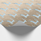 Elegantes Baby Blue Weihnachtsrentiermuster Geschenkpapier (Ecke)