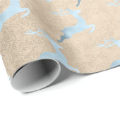 Elegantes Baby Blue Weihnachtsrentiermuster Geschenkpapier (Rolleneckpunkt)