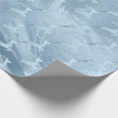 Elegantes Baby-Blue Weihnachtsrentiermuster Geschenkpapier (Ecke)