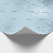 Elegantes Baby-Blue Weihnachtsrentiermuster Geschenkpapier (Ecke)