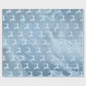 Elegantes Baby Blue Weihnachtsrentiermuster Geschenkpapier (Flach)