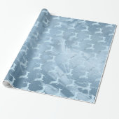 Elegantes Baby Blue Weihnachtsrentiermuster Geschenkpapier (Ungerollt)