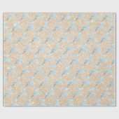 Elegantes Baby Blue Weihnachtsrentiermuster Geschenkpapier (Flach)