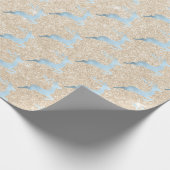 Elegantes Baby Blue Weihnachtsrentiermuster Geschenkpapier (Ecke)