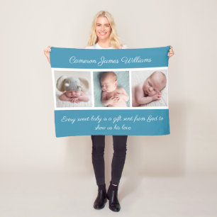 Elegantes Baby Boy Foto Niedlich Neugeborenes Zita Fleecedecke