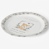 Elegantes Baby Deer Blumengebirge Wappen jeden Geb Pappteller (Schrägansicht)