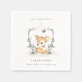 Elegantes Baby Deer Blumengebirge Wappen jeden Geb Serviette