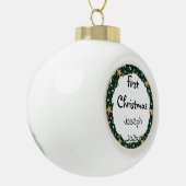 Elegantes Baby First Weihnachten anpassen Keramik Kugel-Ornament (Links)