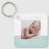 Elegantes Baby Foto Aquamarin Keepake Geschenk