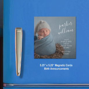Elegantes Baby Foto Magnetic Birth Ankündigung
