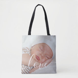 Elegantes Baby Foto Modernes Skript Tasche