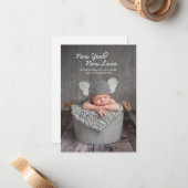 Elegantes Baby Foto Neujahrsankündigung Mitteilungskarte (Vorderseite/Rückseite Beispiel)
