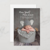 Elegantes Baby Foto Neujahrsankündigung Mitteilungskarte (Vorne/Hinten)