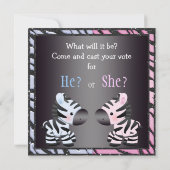 Elegantes Baby-Geschlecht decken Zebras u. Einladung (Rückseite)