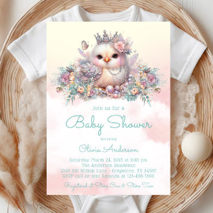 Elegantes Baby Girl Chick Baby Shower Einladung
