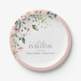 Elegantes Baby in blass rosa Girl Wasserfarben Blu Pappteller