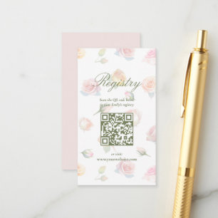 Elegantes Baby in Bloom Baby Shower Registry Enclo Begleitkarte