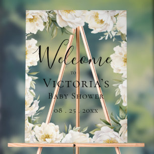 Elegantes Baby in Bloom Floral Baby Showe Acrylschild