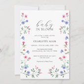 Elegantes Baby in Bloom Wildblume Babydusche Einladung (Vorderseite)