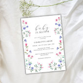 Elegantes Baby in Bloom Wildblume Babydusche Einladung