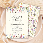 Elegantes Baby in Bloom Wildblume Babydusche Einladung