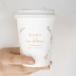 Elegantes Baby in Bloom Wildblumen Kinderdusche Pappbecher