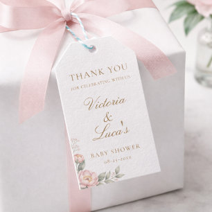Elegantes Baby-in-Blüten-Mädchen-Baby-Shower-Danke Geschenkanhänger