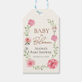 Elegantes Baby in Blütenwasser-Babydusche Geschenkanhänger