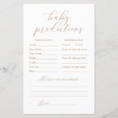 Elegantes Baby Predictions Advice Baby Shower Game (Vorderseite)