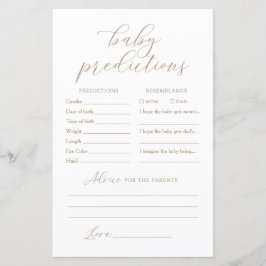 Elegantes Baby Predictions Advice Baby Shower Game
