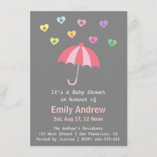 Elegantes Baby Shower für ein Mädchen mit Liebe un Einladung