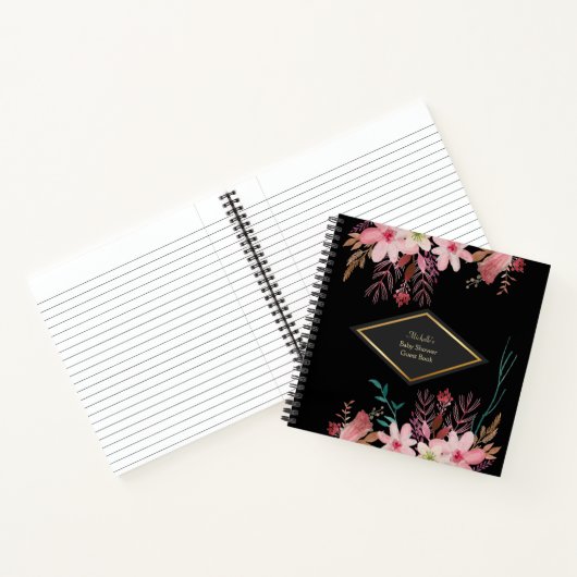 Elegantes Baby Shower Gästebuch Notizblock (Innenseite)