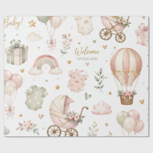 Elegantes Baby-Shower-Geschenkpapier für Babyschni Geschenkpapier