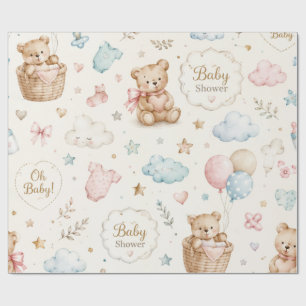 Elegantes Baby-Shower-Geschenkpapier für Babyschni Geschenkpapier