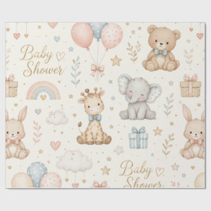 Elegantes Baby-Shower-Geschenkpapier für Babyschni Geschenkpapier